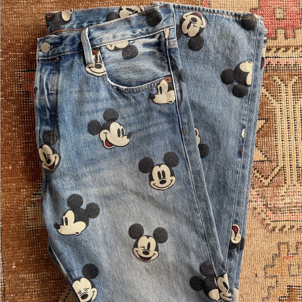 Mickey Mouse X Levi’s 501 Disney Blue Jeans Collab Women’s Size W34 x L32 - Picture 8 of 11